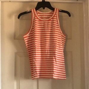 Everlane Size M Medium Orange and White Tank Top Organic Cotton EUC